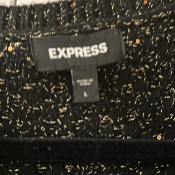 EXPRESS Womens Black & Gold Cardigan in Large - Picture 4 of 9